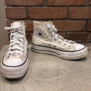 Platform converse all stars sneakers white size women’s 8/39 great tread